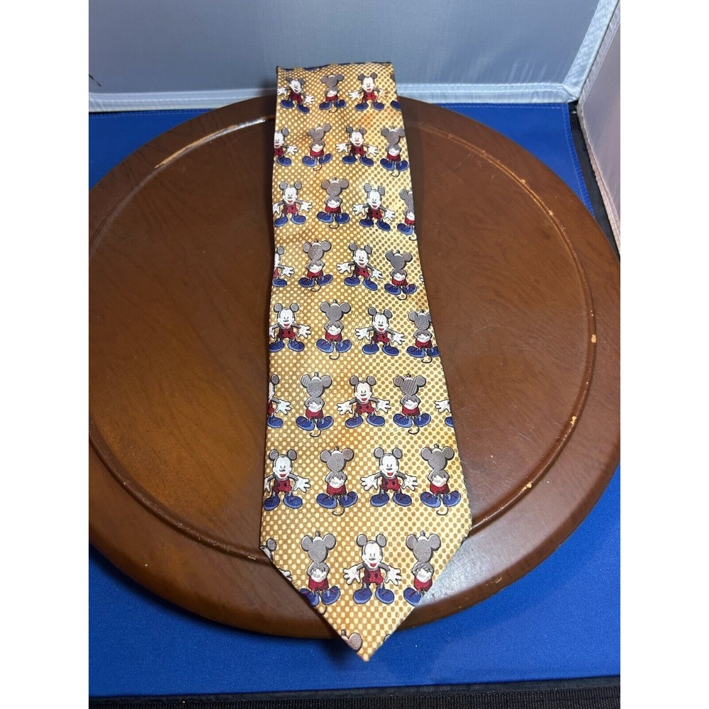 Mickey‎ Unlimited Men's Gold 100% Polyester Tie Mouse Necktie Novelty